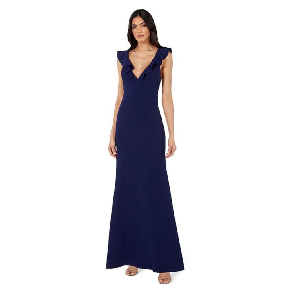 JUMP APPAREL Womens Fit + Flare Dress Navy Flutter Sleeve Juniors S